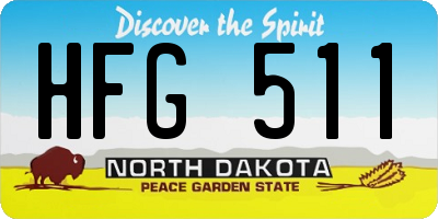ND license plate HFG511