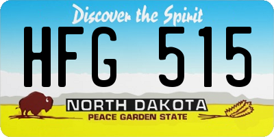 ND license plate HFG515