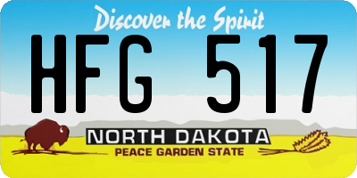 ND license plate HFG517