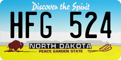 ND license plate HFG524