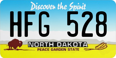 ND license plate HFG528