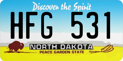 ND license plate HFG531
