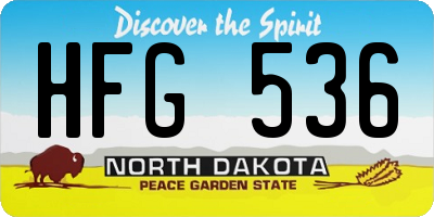 ND license plate HFG536