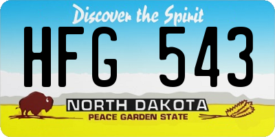 ND license plate HFG543