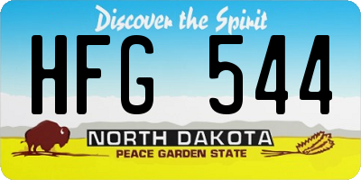 ND license plate HFG544