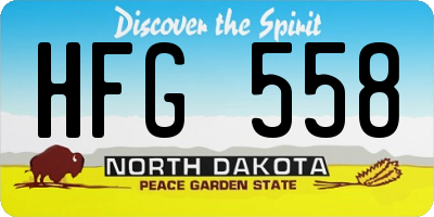 ND license plate HFG558