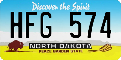 ND license plate HFG574
