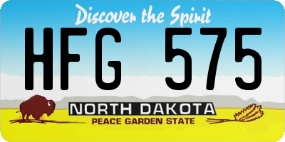 ND license plate HFG575