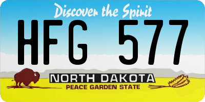 ND license plate HFG577