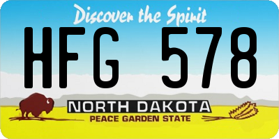 ND license plate HFG578