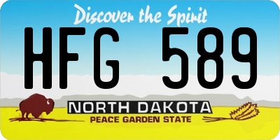 ND license plate HFG589