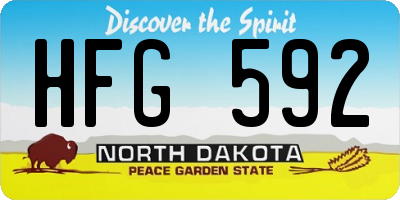 ND license plate HFG592