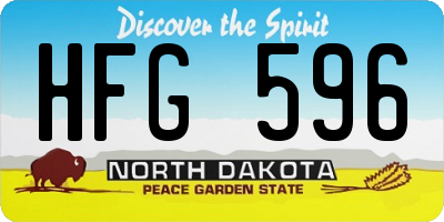 ND license plate HFG596