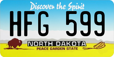 ND license plate HFG599