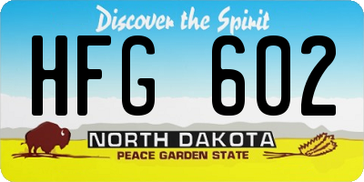 ND license plate HFG602