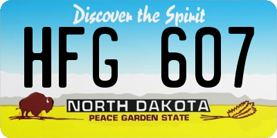 ND license plate HFG607