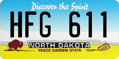 ND license plate HFG611
