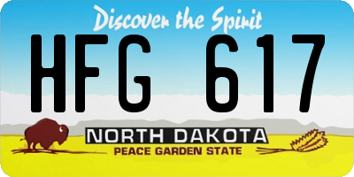 ND license plate HFG617