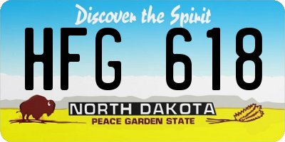 ND license plate HFG618