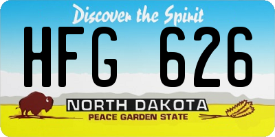ND license plate HFG626