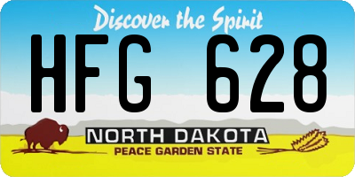ND license plate HFG628