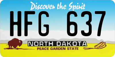 ND license plate HFG637