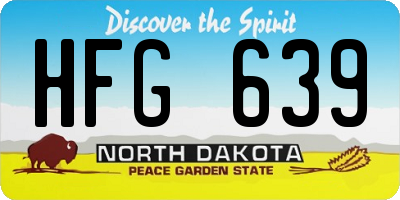 ND license plate HFG639