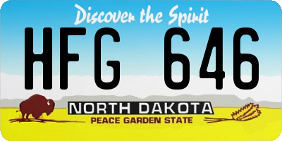 ND license plate HFG646
