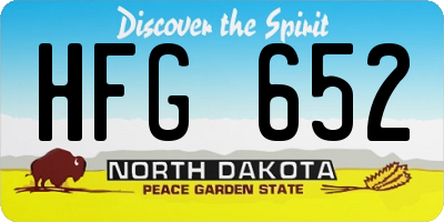 ND license plate HFG652