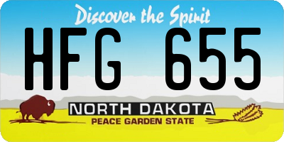 ND license plate HFG655