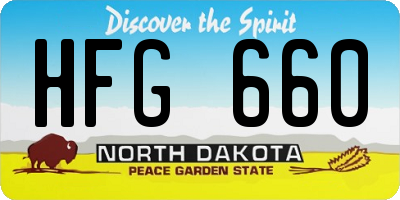 ND license plate HFG660