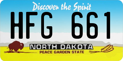 ND license plate HFG661