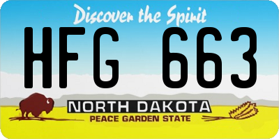 ND license plate HFG663