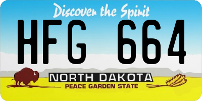 ND license plate HFG664