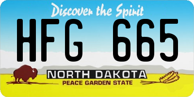 ND license plate HFG665