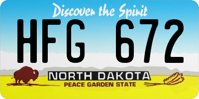 ND license plate HFG672