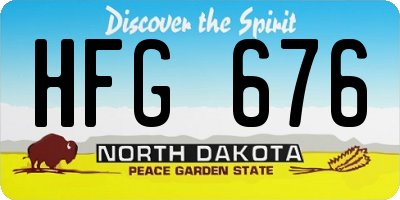 ND license plate HFG676