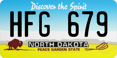 ND license plate HFG679
