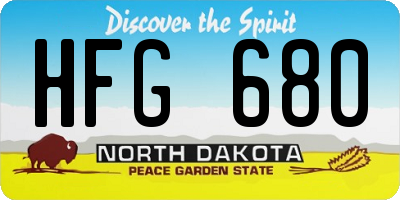 ND license plate HFG680