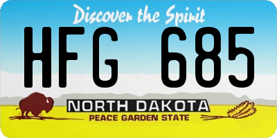 ND license plate HFG685