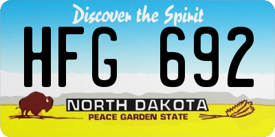 ND license plate HFG692