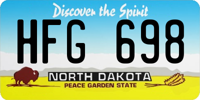 ND license plate HFG698