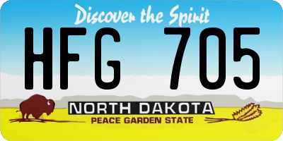 ND license plate HFG705