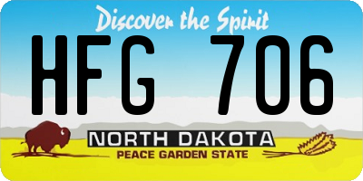 ND license plate HFG706