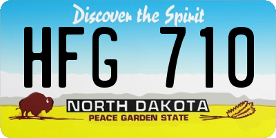 ND license plate HFG710