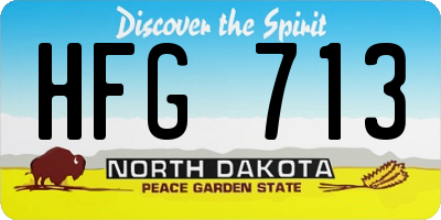 ND license plate HFG713