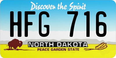 ND license plate HFG716