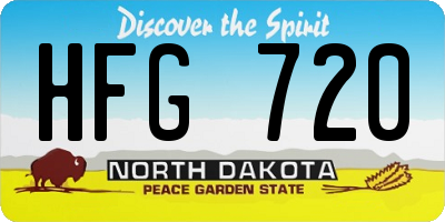 ND license plate HFG720