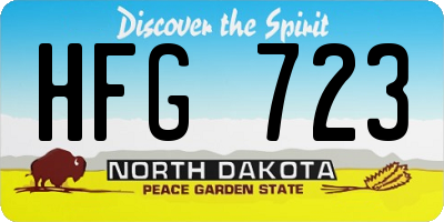 ND license plate HFG723