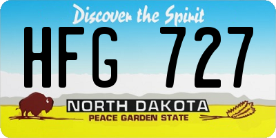 ND license plate HFG727